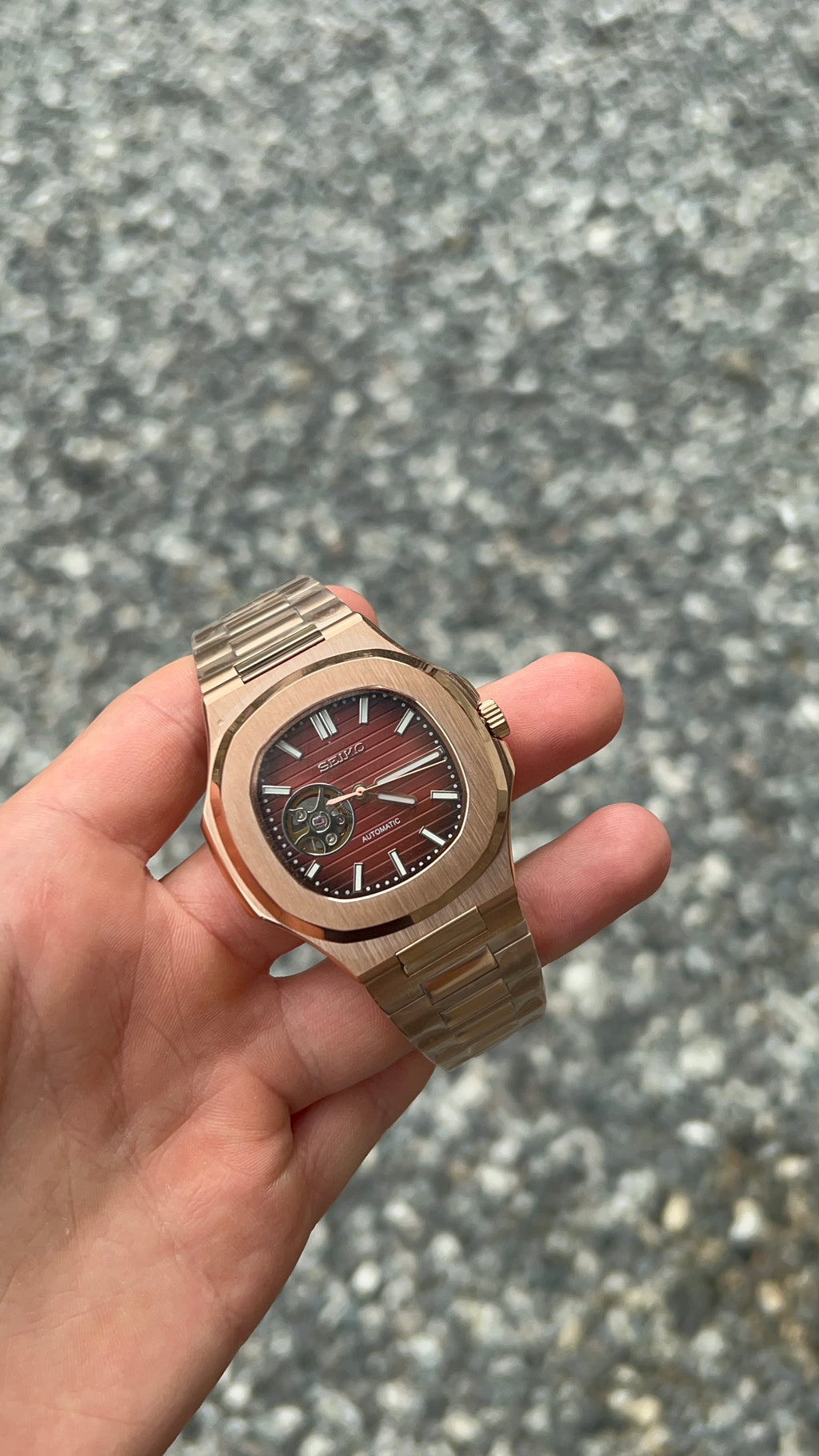 Nautilus - Open heart rose gold