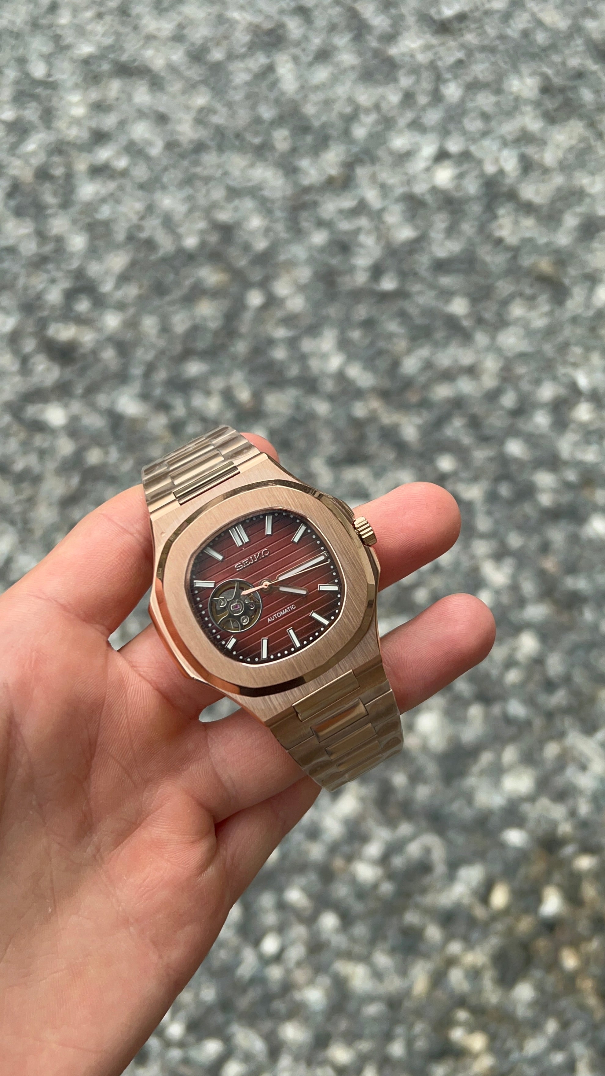 Nautilus - Open heart rose gold