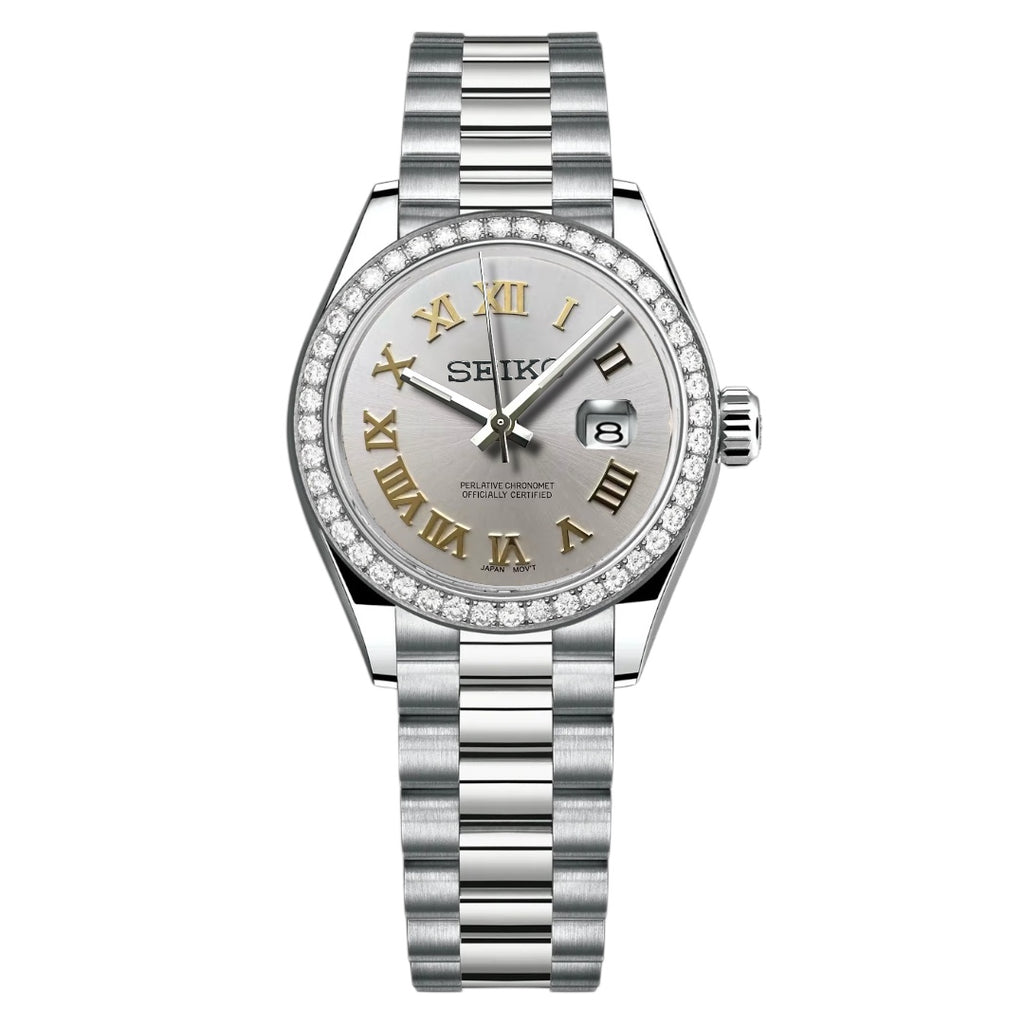 Seikojust - Ladies White Gold Roman
