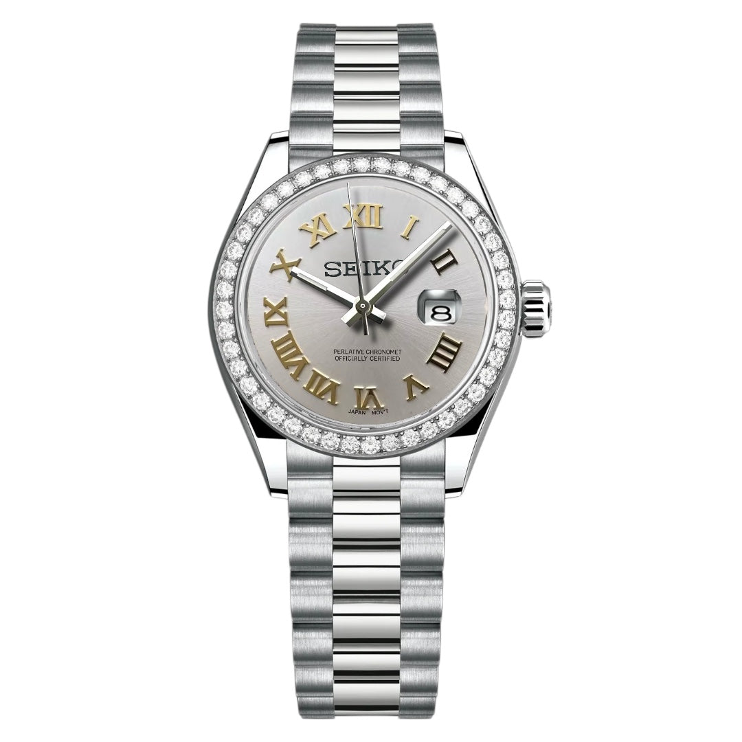 Seikojust - Ladies White Gold Roman