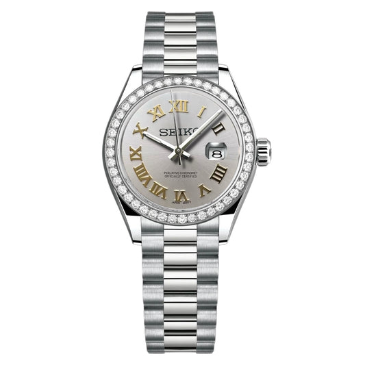 Seikojust - Ladies White Gold Roman