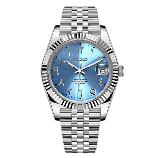 Seikojust - baby blue arabic dial
